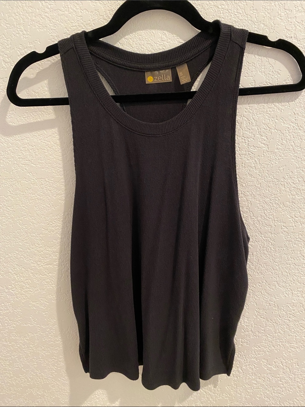 Zella Women's Black Ribbed Tank